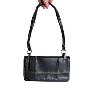 Y2K Nine West Black Leather Crossbody Mini Bag